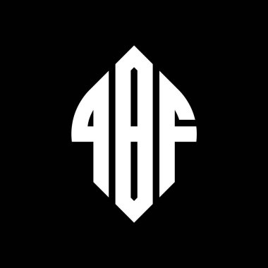 Çember ve elips şekilli QBF daire harf logosu tasarımı. QBF elips harfleri tipografik tarzda. Üç baş harf daire şeklinde bir logo oluşturuyor. QBF Çember Amblemi Soyut Monogram Harf İşaretleyici Vektörü.