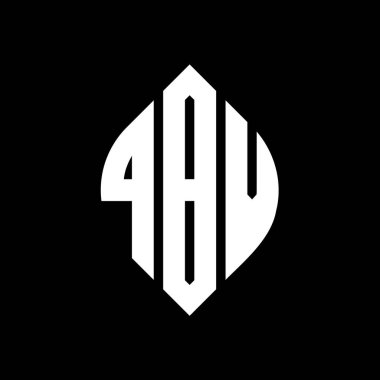 Çember ve elips şekilli QBV daire harf logosu tasarımı. QBV elips harfleri tipografik tarzda. Üç baş harf daire şeklinde bir logo oluşturuyor. QBV Çember Amblemi Soyut Monogram Harf İşaretleyici Vektörü.