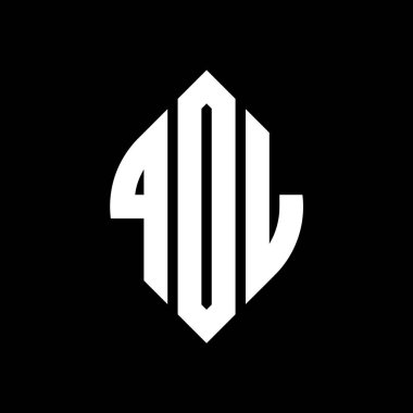 Çember ve elips şekilli QDL daire harf logosu tasarımı. Tipografik biçimli QDL elips harfleri. Üç baş harf daire şeklinde bir logo oluşturuyor. QDL Çember Amblemi Soyut Monogram Harf İşaretleyici Vektörü.