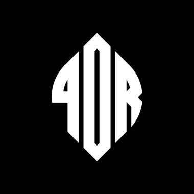 Çember ve elips şekilli QDR daire harf logosu tasarımı. QDR elips harfleri tipografik tarzda. Üç baş harf daire şeklinde bir logo oluşturuyor. QDR Çember Amblemi Soyut Monogram Harf İşaretleyici Vektörü.