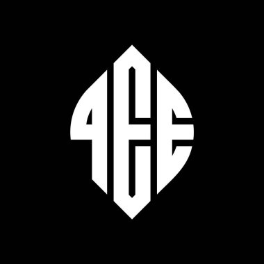 Çember ve elips şekilli QEE daire harf logosu tasarımı. QEE elips harfleri tipografik tarzda. Üç baş harf daire şeklinde bir logo oluşturuyor. QEE Çember Amblemi Soyut Monogram Harf İşaretleyici Vektörü.
