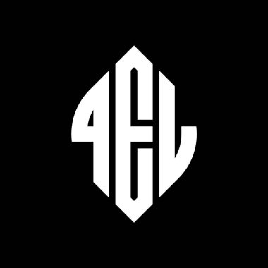 Çember ve elips şekilli QEL daire harf logosu tasarımı. QEL elips harfleri tipografik tarzda. Üç baş harf daire şeklinde bir logo oluşturuyor. QEL Çember Amblemi Soyut Monogram Harf İşaretleme Vektörü.