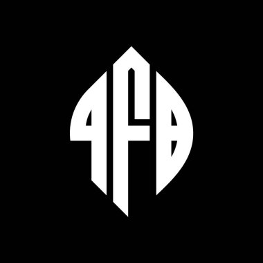 Çember ve elips şekilli QFB daire harf logosu tasarımı. QFB elips harfleri tipografik tarzda. Üç baş harf daire şeklinde bir logo oluşturuyor. QFB Çember Amblemi Soyut Monogram Harf İşaretleyici Vektörü.