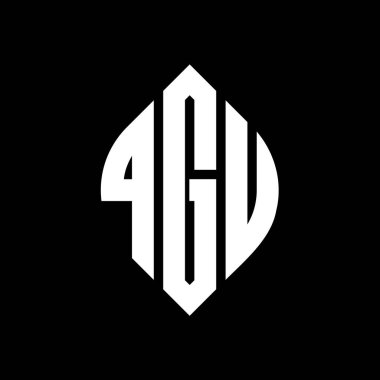 Çember ve elips şekilli QGU daire harf logosu tasarımı. QGU elips harfleri tipografik tarzda. Üç baş harf daire şeklinde bir logo oluşturuyor. QGU Çember Amblemi Soyut Monogram Harf İşaretleyici Vektörü.