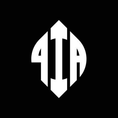 Çember ve elips şekilli QIA daire harf logosu tasarımı. Tipografik biçimli QIA elips harfleri. Üç baş harf daire şeklinde bir logo oluşturuyor. QIA Çemberi Amblemi Soyut Monogram Harfi Mark Vector.QIA daire harfli logo tasarımı daire ve ellip