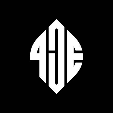Çember ve elips şekilli QJE daire harf logosu tasarımı. QJE elips harfleri tipografik tarzda. Üç baş harf daire şeklinde bir logo oluşturuyor. QJE Çember Amblemi Soyut Monogram Harf İşaretleyici Vektörü.