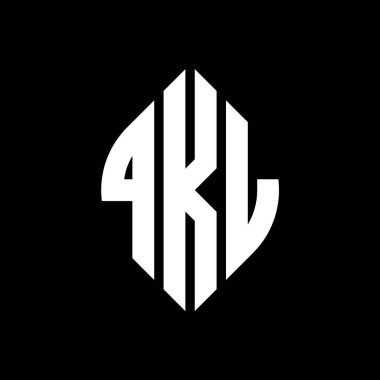 Çember ve elips şekilli QKL daire harf logosu tasarımı. Tipografik biçimli QKL elips harfleri. Üç baş harf daire şeklinde bir logo oluşturuyor. QKL Çember Amblemi Soyut Monogram Harf İşaretleyici Vektörü.