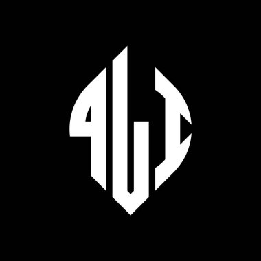 Çember ve elips şekilli QLI daire harf logosu tasarımı. QLI elips harfleri tipografik tarzda. Üç baş harf daire şeklinde bir logo oluşturuyor. QLI Çember Amblemi Soyut Monogram Harf İşaretleyici Vektörü.