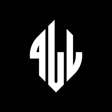 Çember ve elips şekilli QLL daire harf logosu tasarımı. Typographic tarzında QLL elips harfleri. Üç baş harf daire şeklinde bir logo oluşturuyor. QLL Çember Amblemi Soyut Monogram Harf İşaretleyici Vektörü.