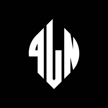 Çember ve elips şekilli QLN daire harf logosu tasarımı. QLN elips harfleri tipografik tarzda. Üç baş harf daire şeklinde bir logo oluşturuyor. QLN Çember Amblemi Soyut Monogram Harf İşaretleyici Vektörü.