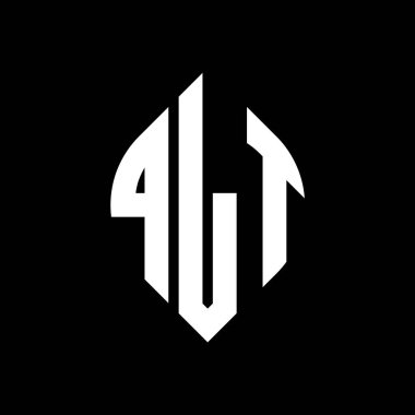 Çember ve elips şekilli QLT daire harf logosu tasarımı. Tipografik biçimli QLT elips harfleri. Üç baş harf daire şeklinde bir logo oluşturuyor. QLT Çemberi Amblemi Soyut Monogram Harf İşareti Vector.QLT daire harfli logo tasarımı daire ve ellip