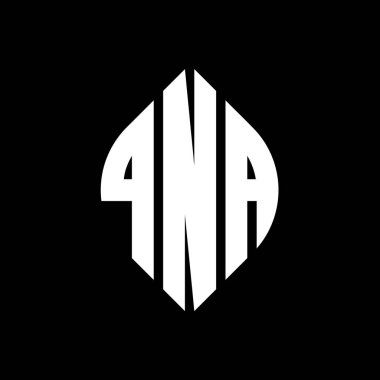 Çember ve elips şekilli QNA daire harf logosu tasarımı. Typographic tarzında QNA elips harfleri. Üç baş harf daire şeklinde bir logo oluşturuyor. QNA Çemberi Amblemi Soyut Monogram Harf İşaretleme Vektörü.