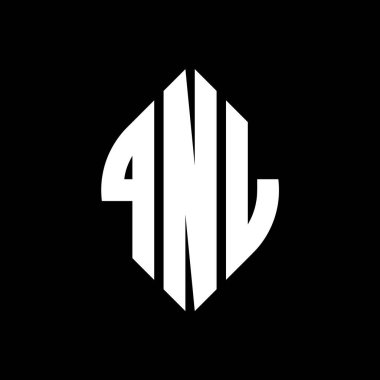 Çember ve elips şekilli QNL daire harf logosu tasarımı. Tipografik biçimli QNL elips harfleri. Üç baş harf daire şeklinde bir logo oluşturuyor. QNL Çember Amblemi Soyut Monogram Harf İşaretleyici Vektörü.
