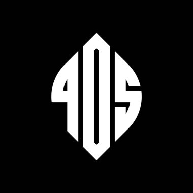 Çember ve elips şekilli QOS daire harf logosu tasarımı. Tipografik biçimli QOS elips harfleri. Üç baş harf daire şeklinde bir logo oluşturuyor. QOS Çember Amblemi Soyut Monogram Harf İşaretleyici Vektörü.
