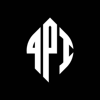Çember ve elips şekilli QPI daire harf logosu tasarımı. QPI elips harfleri tipografik tarzda. Üç baş harf daire şeklinde bir logo oluşturuyor. QPI Çember Amblemi Soyut Monogram Harf İşaretleyici Vektörü.