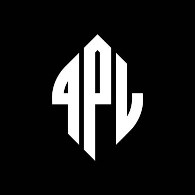 Çember ve elips şekilli QPL daire harf logosu tasarımı. Tipografik biçimli QPL elips harfleri. Üç baş harf daire şeklinde bir logo oluşturuyor. QPL Çember Amblemi Soyut Monogram Harf İşaretleyici Vektörü.