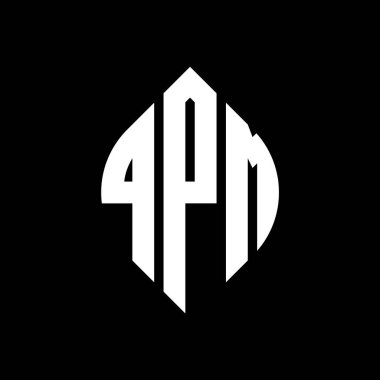 Çember ve elips şekilli QPM daire harf logosu tasarımı. Tipografik tarzda QPM elips harfleri. Üç baş harf daire şeklinde bir logo oluşturuyor. QPM Çemberi Amblemi Soyut Monogram Harf İşaretleyici Vektörü.