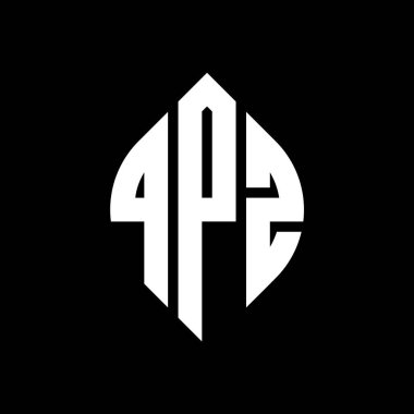 Çember ve elips şekilli QPZ daire harf logosu tasarımı. QPZ elips harfleri tipografik tarzda. Üç baş harf daire şeklinde bir logo oluşturuyor. QPZ Çember Amblemi Soyut Monogram Harf İşaretleyici Vektörü.