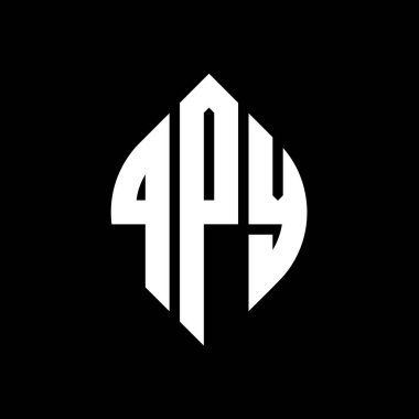 Çember ve elips şekilli QPY daire harf logosu tasarımı. Tipografik biçimli QPY elips harfleri. Üç baş harf daire şeklinde bir logo oluşturuyor. QPY Çember Amblemi Soyut Monogram Harf İşaretleyici Vektörü.