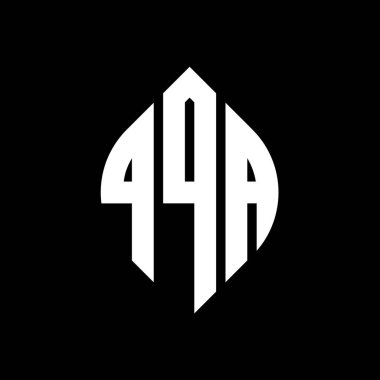 Çember ve elips şekilli QQA daire harf logosu tasarımı. QQA elips harfleri tipografik tarzda. Üç baş harf daire şeklinde bir logo oluşturuyor. QQA Çember Amblemi Soyut Monogram Harf İşaretleyici Vektörü.