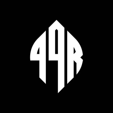 Çember ve elips şekilli QQR daire harf logosu tasarımı. QQR elips harfleri tipografik tarzda. Üç baş harf daire şeklinde bir logo oluşturuyor. QQR Çember Amblemi Soyut Monogram Harf İşaretleyici Vektörü.
