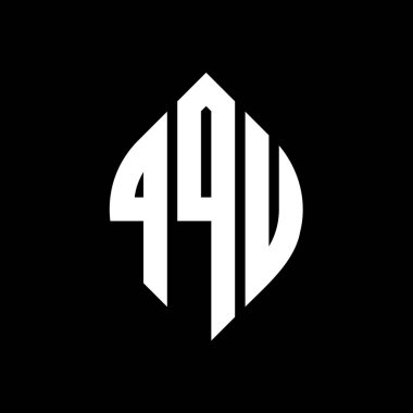 Çember ve elips şekilli QQU daire harf logosu tasarımı. QQU elips harfleri tipografik tarzda. Üç baş harf daire şeklinde bir logo oluşturuyor. QQU Çember Amblemi Soyut Monogram Harf İşaretleyici Vektörü.