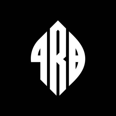 Çember ve elips şekilli QRB daire harf logosu tasarımı. QRB elips harfleri tipografik tarzda. Üç baş harf daire şeklinde bir logo oluşturuyor. QRB Çember Amblemi Soyut Monogram Harf İşaretleyici Vektörü.