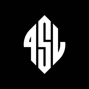 Çember ve elips şekilli QSL daire harf logosu tasarımı. Tipografik biçimli QSL elips harfleri. Üç baş harf daire şeklinde bir logo oluşturuyor. QSL Çemberi Amblemi Soyut Monogram Harf İşaretleyici Vector.QSL daire harf logo tasarımı daire ve ellip