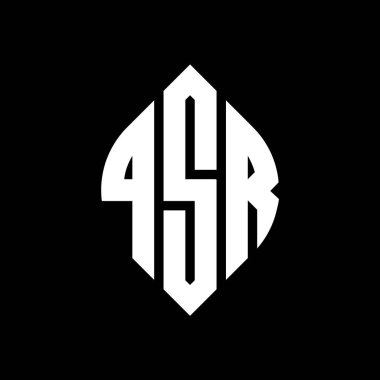 Çember ve elips şekilli QSR daire harf logosu tasarımı. QSR elips harfleri tipografik tarzda. Üç baş harf daire şeklinde bir logo oluşturuyor. QSR Çember Amblemi Soyut Monogram Harf İşaretleyici Vektörü.