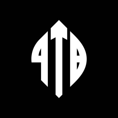 Çember ve elips şekilli QTB daire harf logosu tasarımı. Tipografik biçimli QTB elips harfleri. Üç baş harf daire şeklinde bir logo oluşturuyor. QTB Çember Amblemi Soyut Monogram Harf İşaretleyici Vektörü.