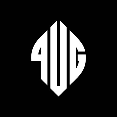 QUG daire harf logosu dizaynı daire ve elips şeklinde. Typographic tarzında QUG elips harfleri. Üç baş harf daire şeklinde bir logo oluşturuyor. QUG Çemberi Amblemi Soyut Monogram Harf İşaretleme Vektörü.