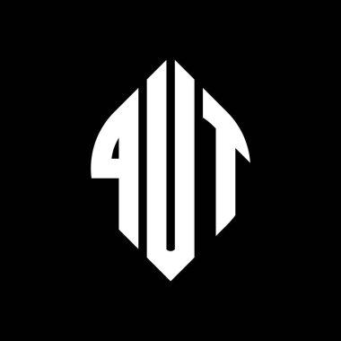 Çember ve elips şekilli QUT daire harf logosu tasarımı. Typographic tarzında QUT elips harfleri. Üç baş harf daire şeklinde bir logo oluşturuyor. QUT Çember Amblemi Soyut Monogram Harf İşaretleme Vektörü.