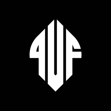 Daire ve elips şekilli QVF daire harf logosu tasarımı. Tipografik tarzda QVF elips harfleri. Üç baş harf daire şeklinde bir logo oluşturuyor. QVF Çember Amblemi Soyut Monogram Harf İşaretleyici Vektörü.