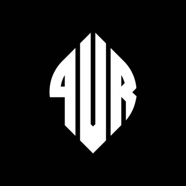 Çember ve elips şekilli QVR daire harf logosu tasarımı. QVR elips harfleri tipografik tarzda. Üç baş harf daire şeklinde bir logo oluşturuyor. QVR Çember Amblemi Soyut Monogram Harf İşaretleyici Vektörü.
