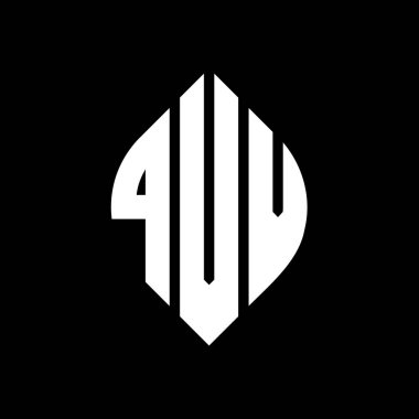Çember ve elips şekilli QVV daire harf logosu tasarımı. Tipografik biçimli QVV elips harfleri. Üç baş harf daire şeklinde bir logo oluşturuyor. QVV Çember Amblemi Soyut Monogram Harf İşaretleyici Vektörü.