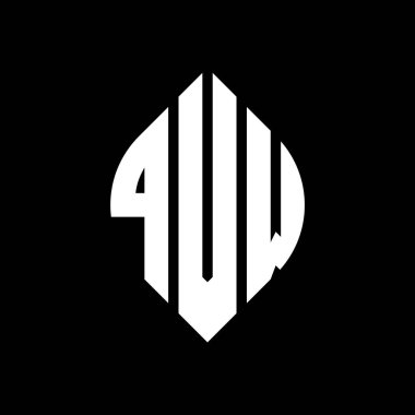 Çember ve elips şekilli QVW daire harf logosu tasarımı. Tipografik tarzda QVW elips harfleri. Üç baş harf daire şeklinde bir logo oluşturuyor. QVW Çember Amblemi Soyut Monogram Harf İşaretleyici Vektörü.