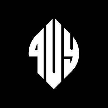 Çember ve elips şekilli QVY daire harf logosu tasarımı. Tipografik biçimli QVY elips harfleri. Üç baş harf daire şeklinde bir logo oluşturuyor. QVY Çember Amblemi Soyut Monogram Harf İşaretleyici Vektörü.