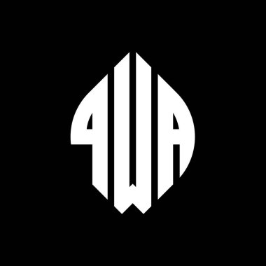 Çember ve elips şekilli QWA daire harf logosu tasarımı. QWA elips harfleri tipografik tarzda. Üç baş harf daire şeklinde bir logo oluşturuyor. QWA Çember Amblemi Soyut Monogram Harf İşaretleyici Vektörü.