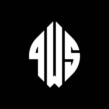 Çember ve elips şekilli QWS daire harf logosu tasarımı. Tipografik biçimli QWS elips harfleri. Üç baş harf daire şeklinde bir logo oluşturuyor. QWS Çember Amblemi Soyut Monogram Harf İşaretleyici Vektörü.
