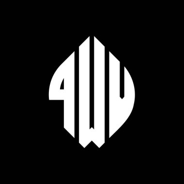 Çember ve elips şekilli QWV daire harf logosu tasarımı. Tipografik tarzda QWV elips harfleri. Üç baş harf daire şeklinde bir logo oluşturuyor. QWV Çember Amblemi Soyut Monogram Harf İşaretleyici Vektörü.