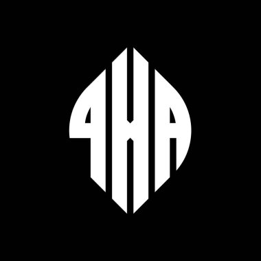 Çember ve elips şekilli QXA daire harfli logo tasarımı. QXA elips harfleri tipografik tarzda. Üç baş harf daire şeklinde bir logo oluşturuyor. QXA Çember Amblemi Soyut Monogram Harf İşaretleyici Vektörü.