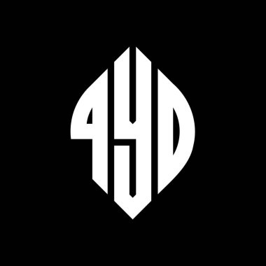Çember ve elips şekilli QYD daire harf logosu tasarımı. QYD elips harfleri tipografik tarzda. Üç baş harf daire şeklinde bir logo oluşturuyor. QYD Çember Amblemi Soyut Monogram Harf İşaretleyici Vektörü.