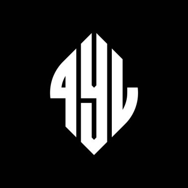 Çember ve elips şekilli QYL daire harf logosu tasarımı. Tipografik biçimli QYL elips harfleri. Üç baş harf daire şeklinde bir logo oluşturuyor. QYL Çember Amblemi Soyut Monogram Harf İşaretleyici Vektörü.