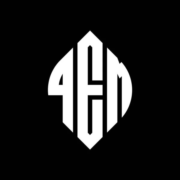 Diseño Del Logotipo Letra Del Círculo Qem Con Forma Círculo — Archivo Imágenes Vectoriales