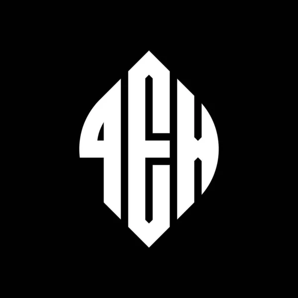 Дизайн Логотипа Круга Qex Формой Круга Эллипса Qex Эллиптические Буквы — стоковый вектор