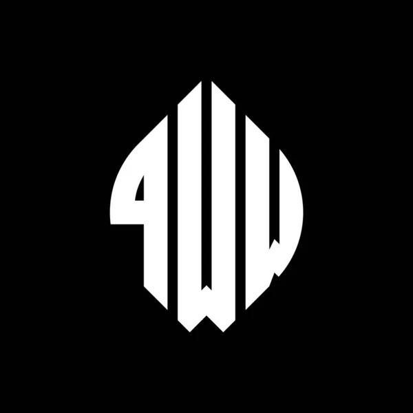 Diseño Del Logotipo Letra Del Círculo Qww Con Forma Círculo — Archivo Imágenes Vectoriales