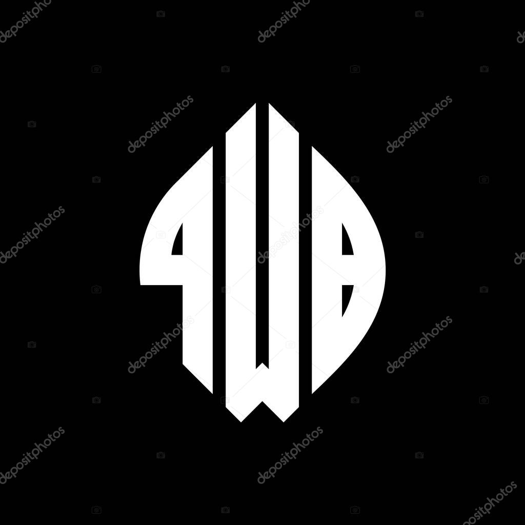 Diseño del logotipo de la letra del círculo QWB con forma de círculo y ...