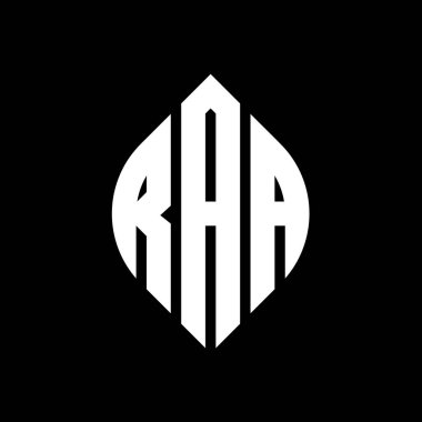 Çember ve elips şekilli RAA daire harf logosu tasarımı. RAA elips harfleri tipografik tarzda. Üç baş harf daire şeklinde bir logo oluşturuyor. RAA Çember Amblemi Soyut Monogram Harf İşaretleme Vektörü.