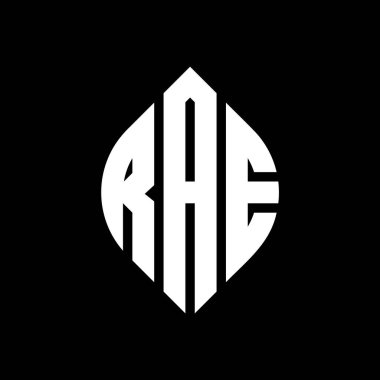 Çember ve elips şekilli RAE daire harf logosu tasarımı. Typographic tarzında elips harfler. Üç baş harf daire şeklinde bir logo oluşturuyor. RAE Çember Amblemi Soyut Monogram Harf İşaretleme Vektörü.