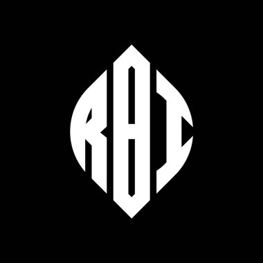 Dairesel ve elips şekilli RBI daire harf logosu tasarımı. Typographic tarzında RBI elips harfleri. Üç baş harf daire şeklinde bir logo oluşturuyor. RBI Çemberi Amblemi Soyut Monogram Harf İşaretleyici Vektörü.